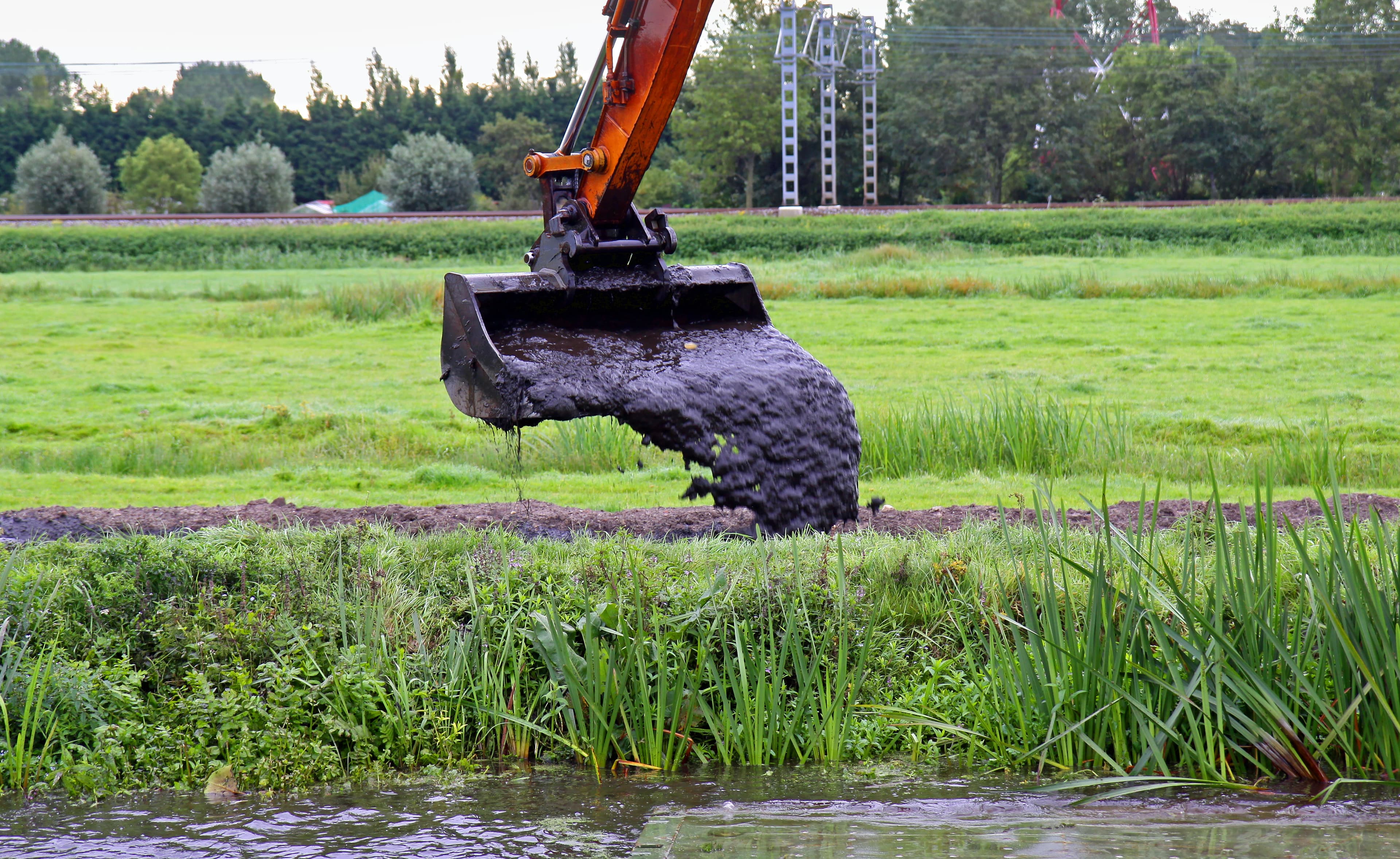 Dredging equipment on a lake